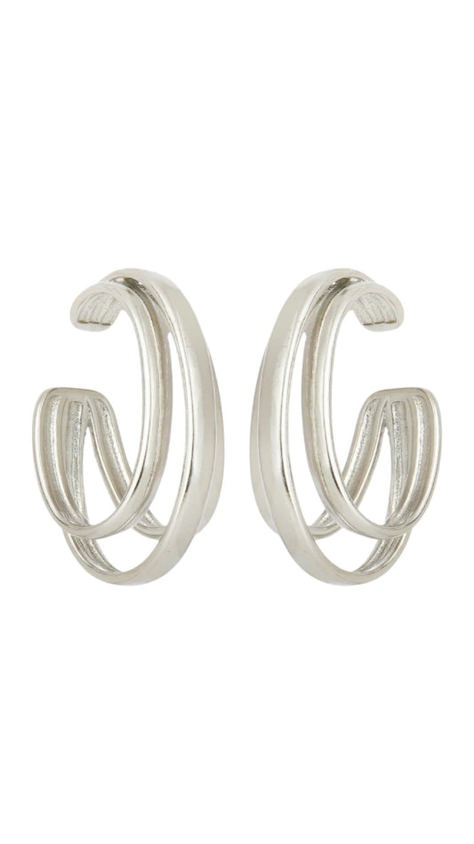 KIT DE EAR CUFF MÉDIO LUXO PRATEADO