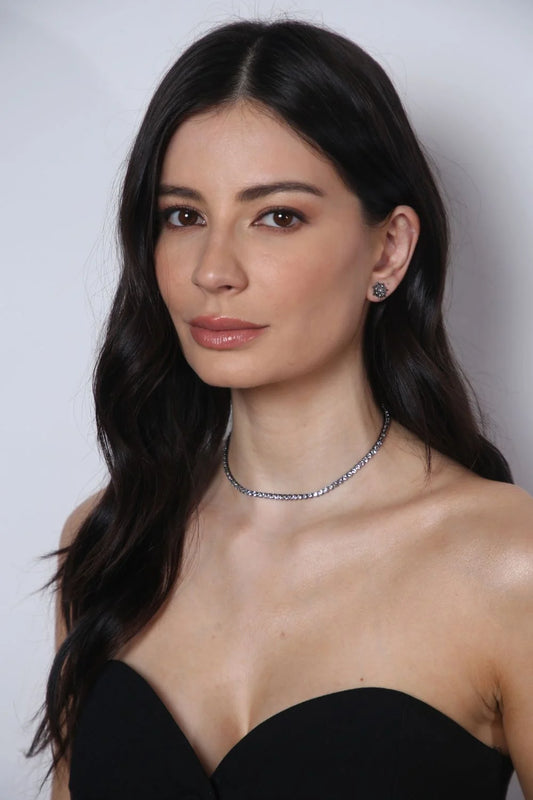 KIT COLAR RIVIERA BLACK E BRINCO STAR GRAFITE