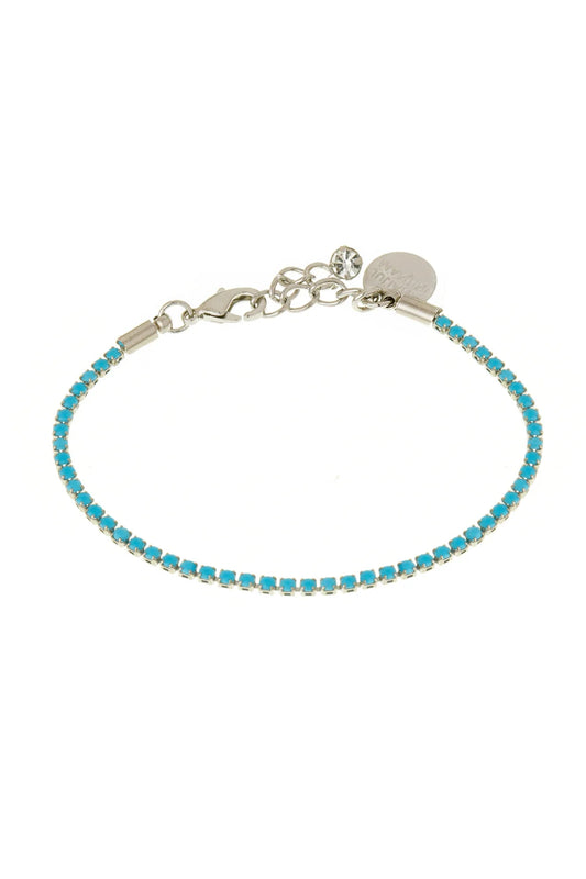 PULSEIRA STRASS AZUL PRATEADO