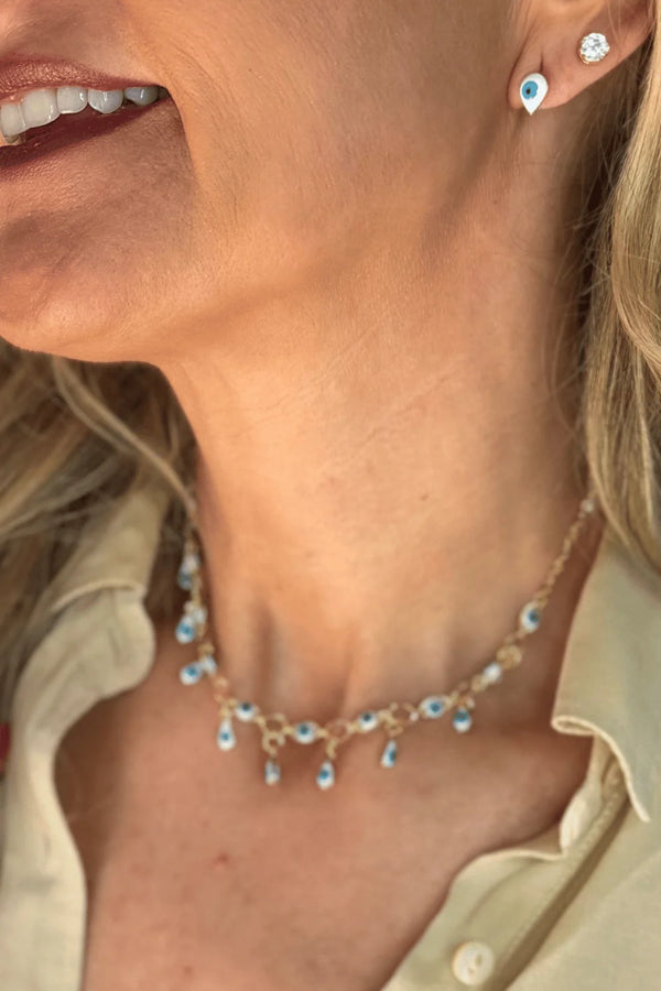 KIT COLAR CURTO E BRINCO VIBES DOURADO