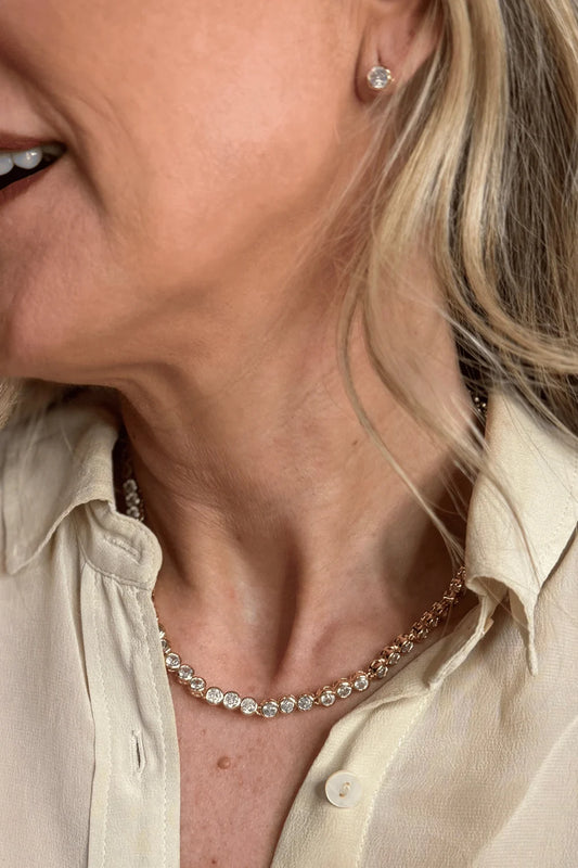 KIT COLAR E BRINCO RIVIERA SHINE DOURADO