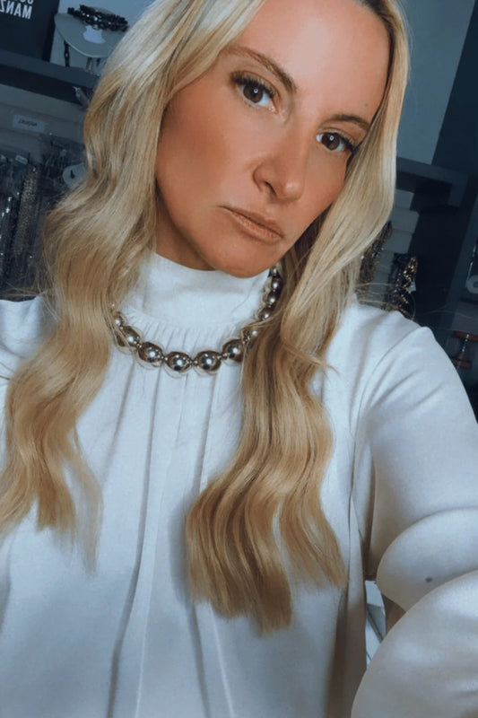 COLAR ESFERAS PRATEADO