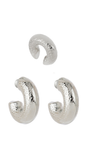 Kit de Brincos e Ear Cuff Texturizado Presenza Prateado