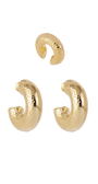 Kit de Brincos Presenza Dourado com Argola Texturizada e Ear Cuff