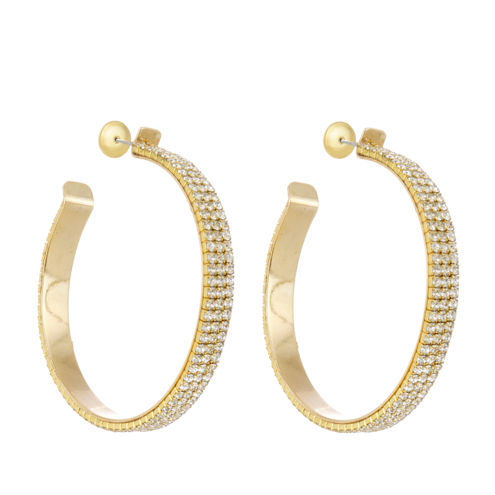 Brinco Argola Shine Presenza Dourado com Zircônias