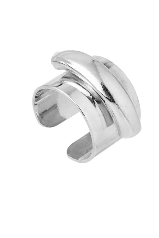 ANEL TUBO METALLO PRATEADO