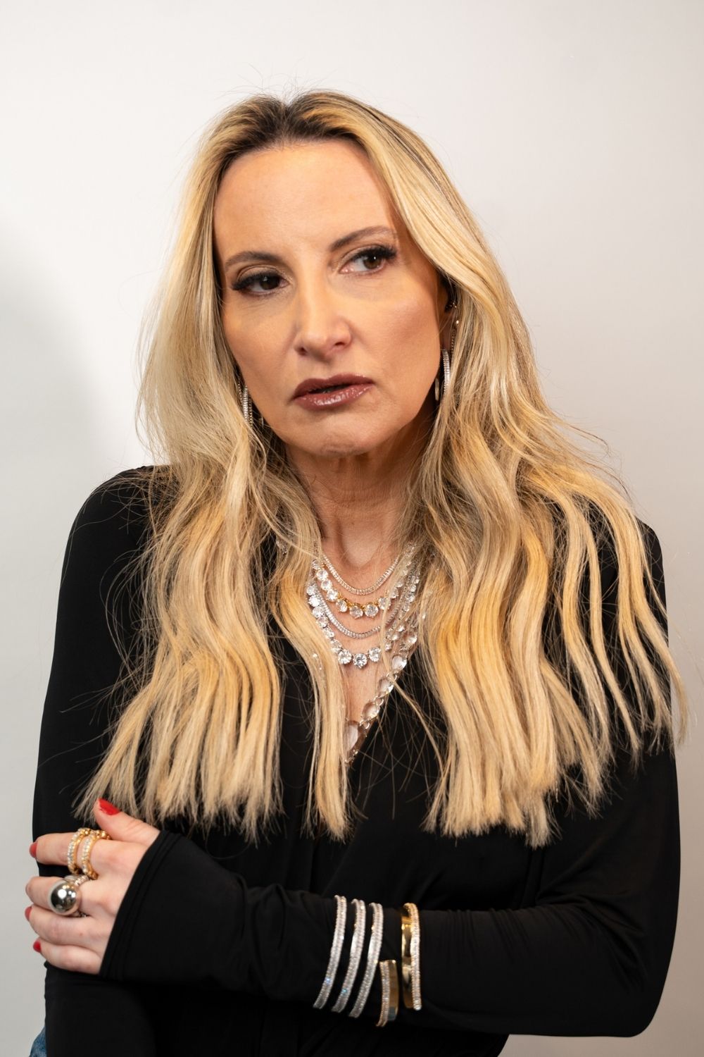 Bracelete Shine Prateado com Zircônias em Três Aros