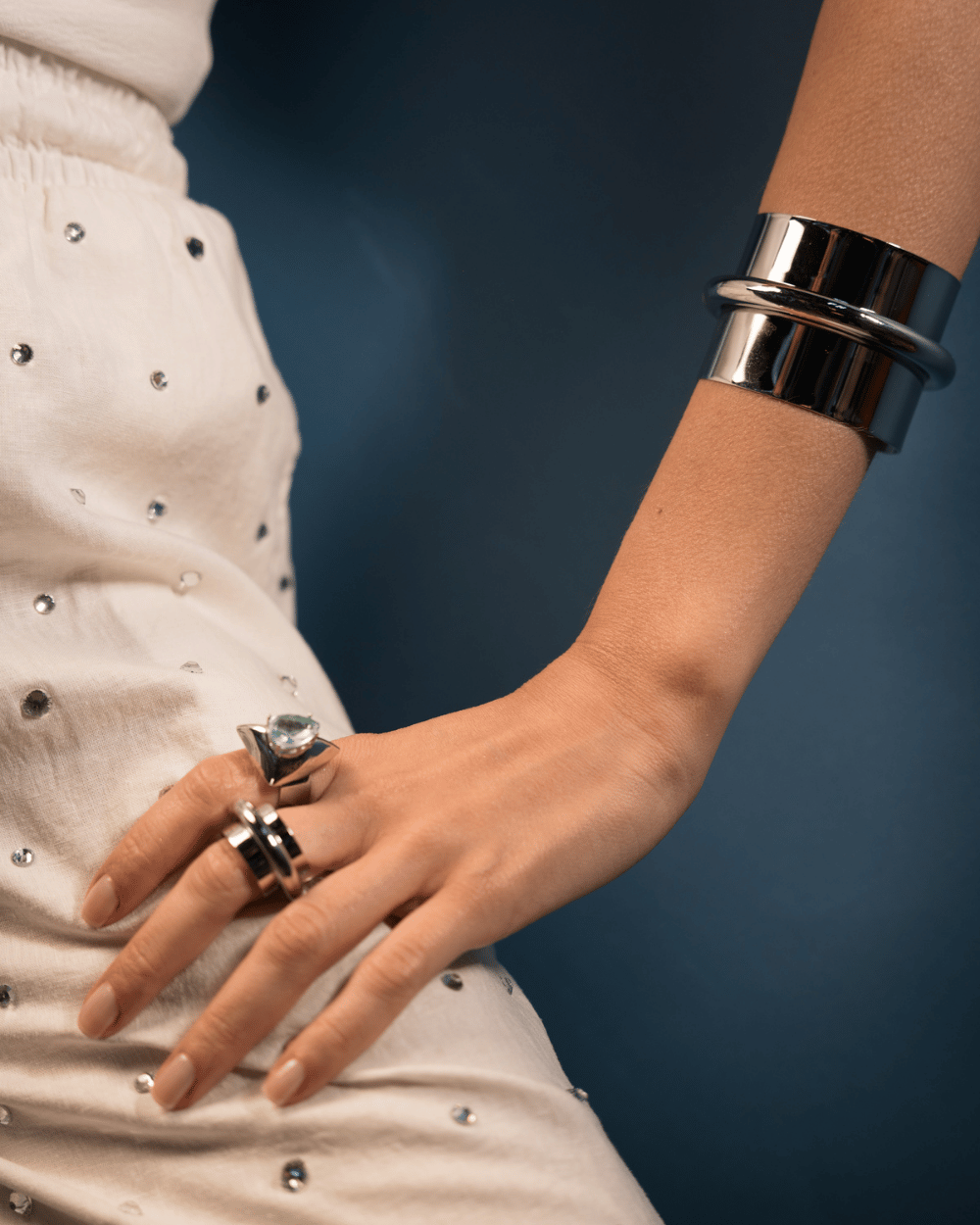 ANEL TUBO METALLO PRATEADO