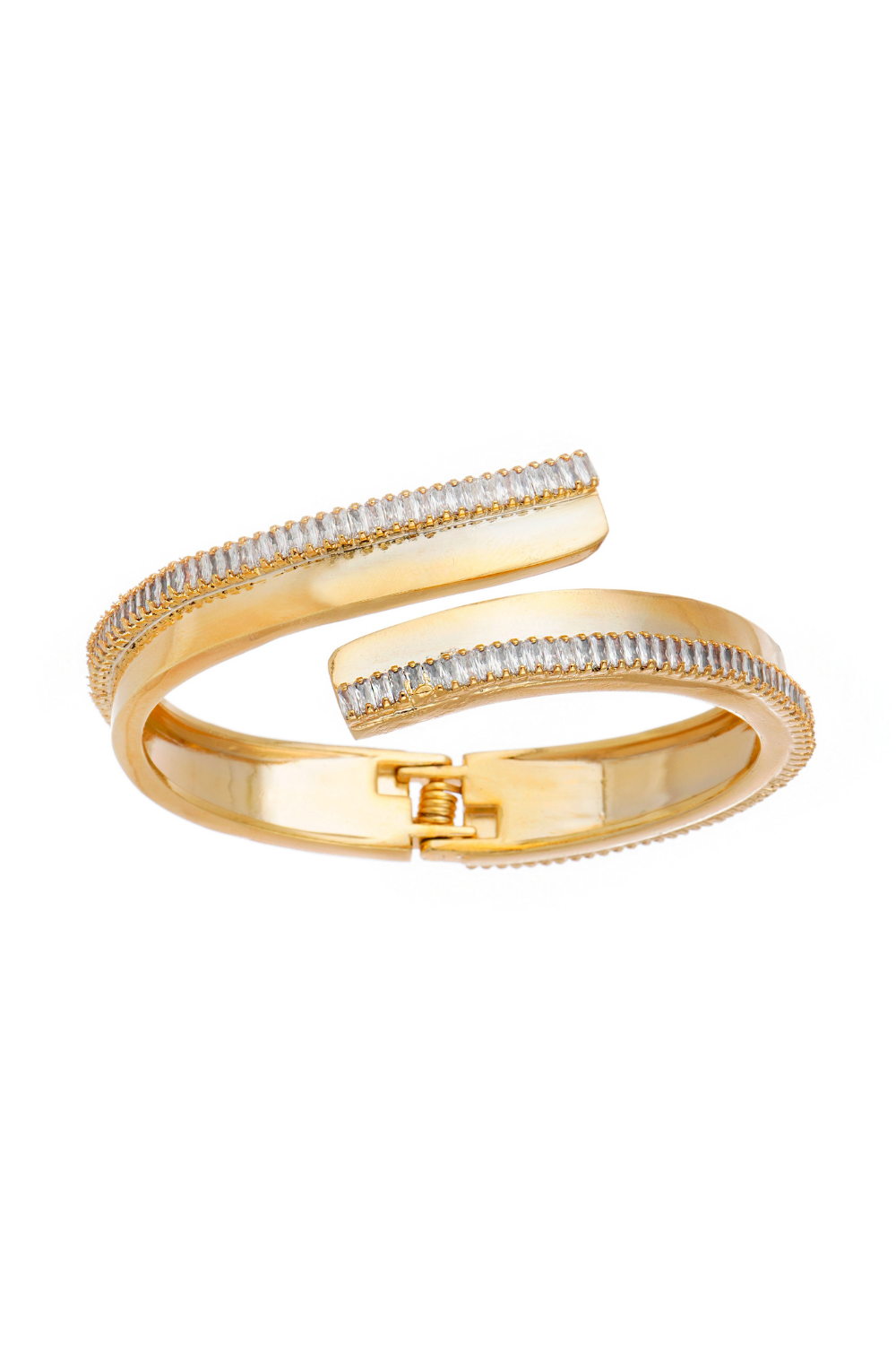 Bracelete Shine Dourado com Zircônias e Ajuste Flexível