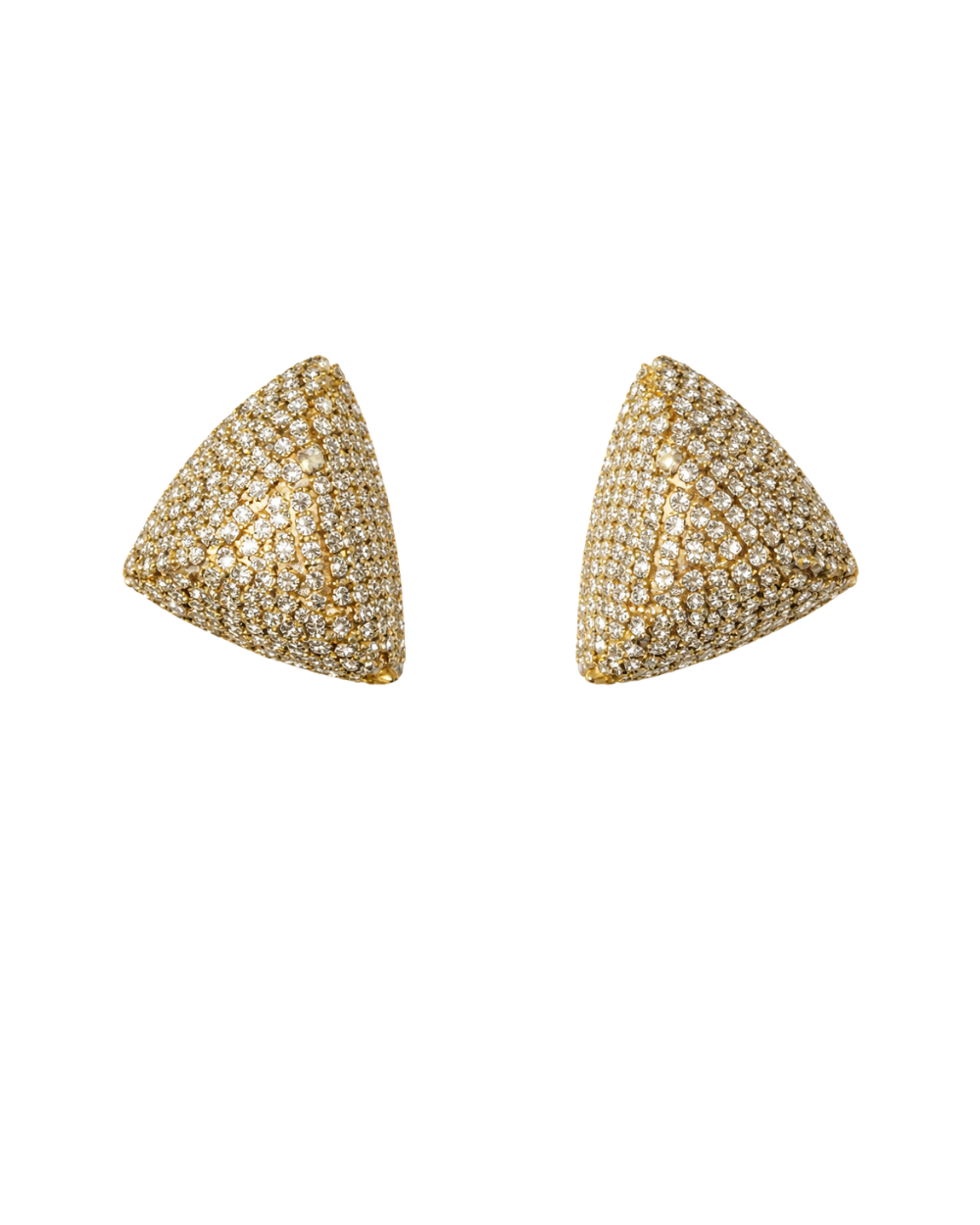 Brinco Geométrico Dourado Pequeno com Strass Aplicado à Mão – Shine