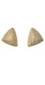 Brinco Geométrico Dourado Pequeno com Strass Aplicado à Mão – Shine