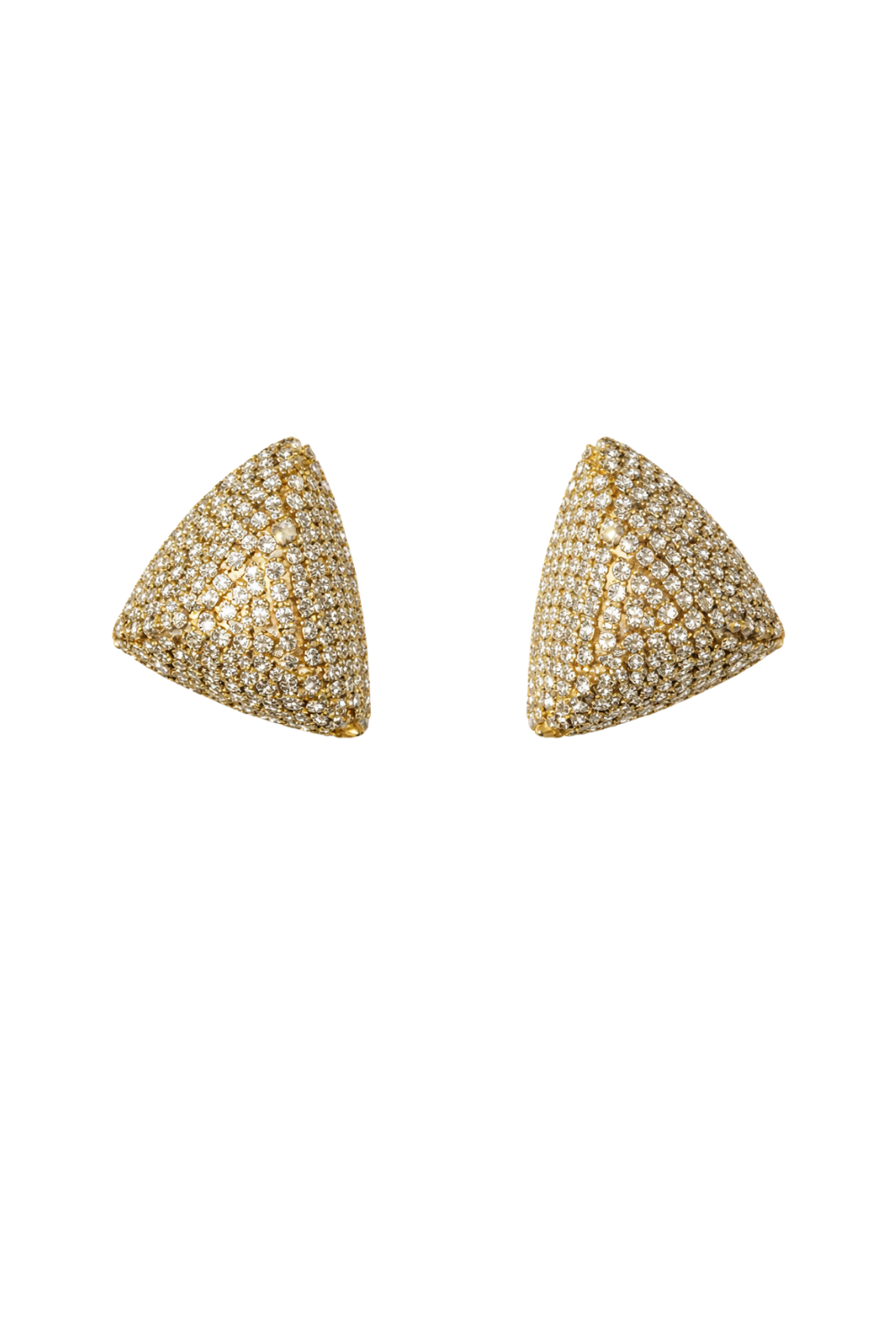 Brinco Geométrico Dourado Pequeno com Strass Aplicado à Mão – Shine
