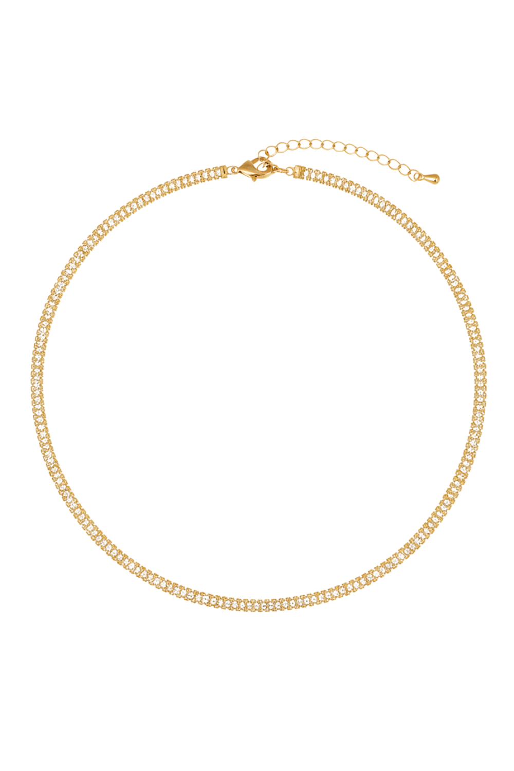 Colar Riviera Dourado com Zircônias Baguete e Brilho Contínuo