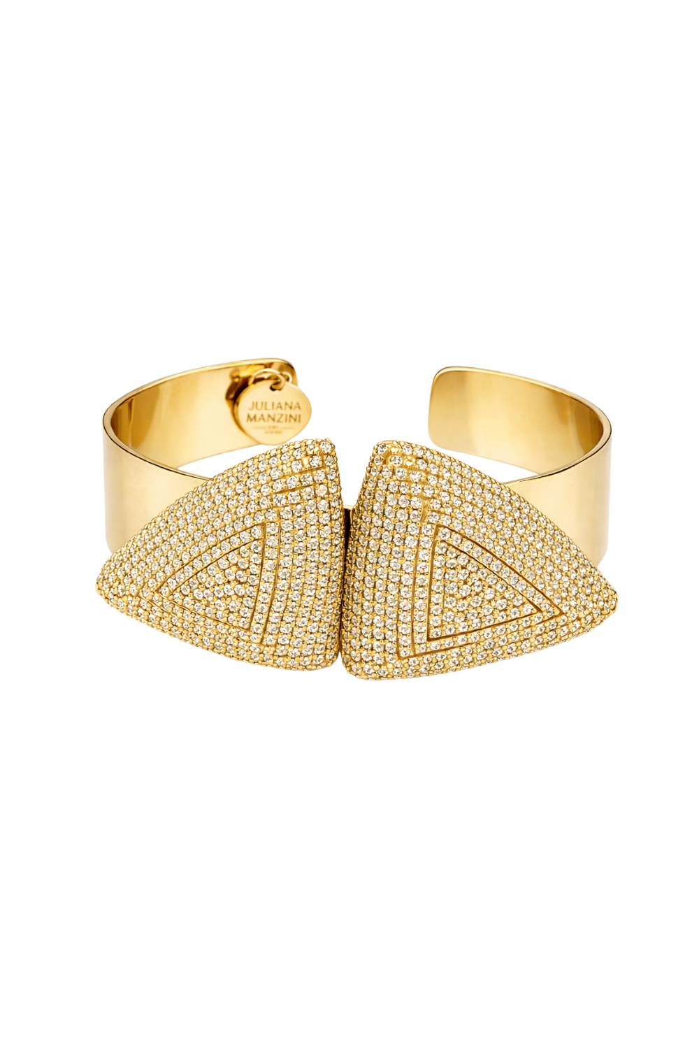 Bracelete Geométrico Dourado com Strass Aplicado à Mão – Shine