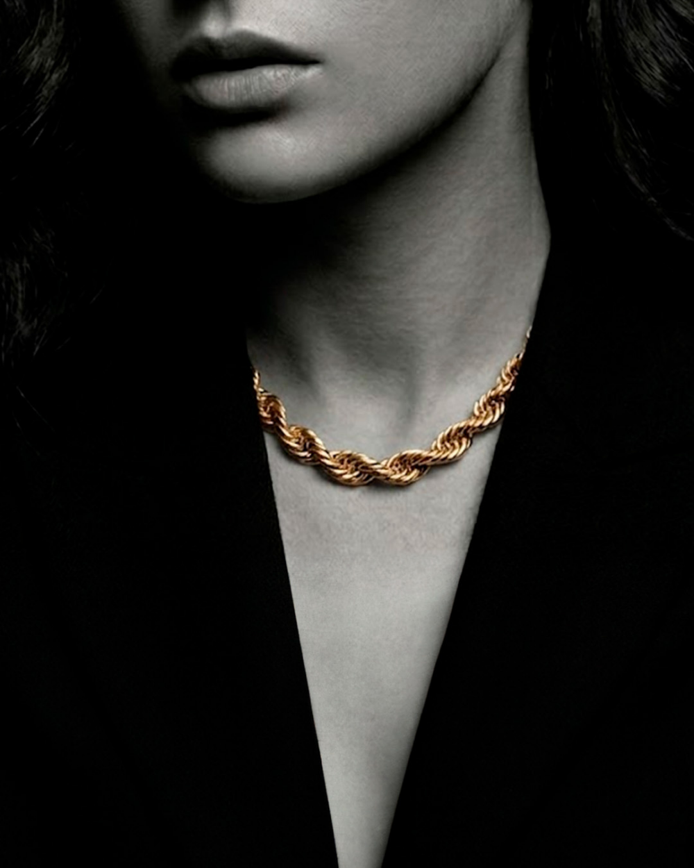 Colar Cordão Trançado Dourado | Colar Correntaria Feminino