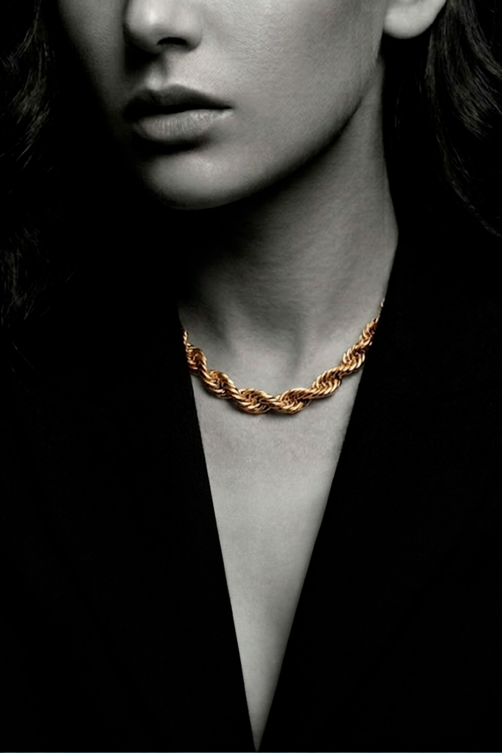 Colar Cordão Trançado Dourado | Colar Correntaria Feminino