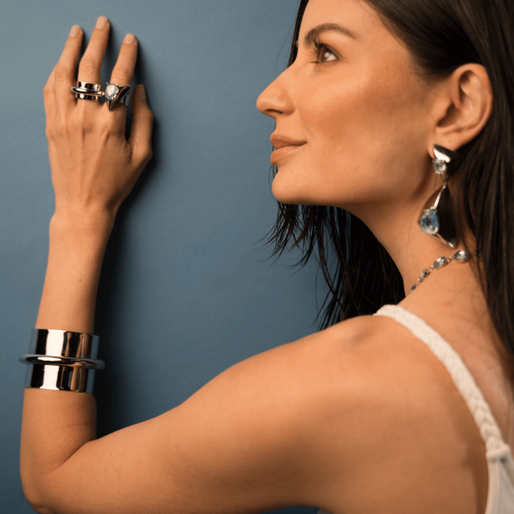 BRACELETE TUBO METALLO PRATEADO