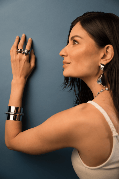 BRACELETE TUBO METALLO PRATEADO