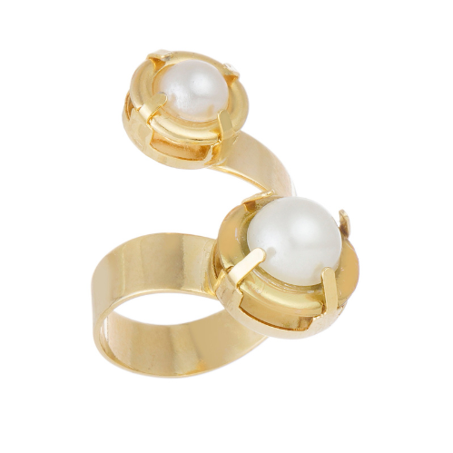 ANEL DUPLO PÉROLA DOURADO ESSENZA