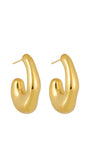 Brinco Argola Dourado Orgânico | Brinco Médio Design Contemporâneo