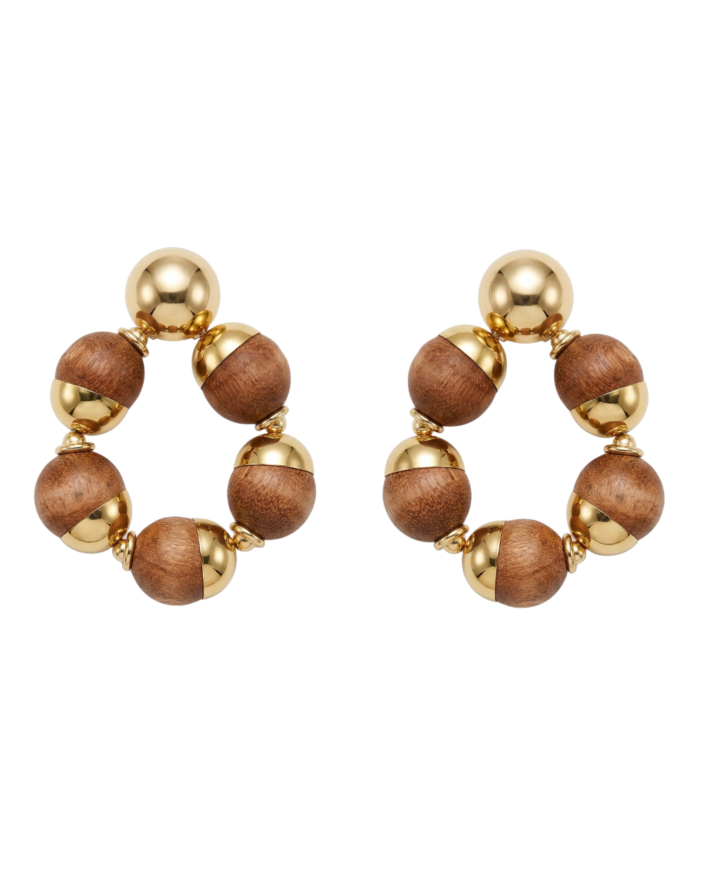 Maxi Brinco de Madeira e Metal com Design Orgânico – Angela