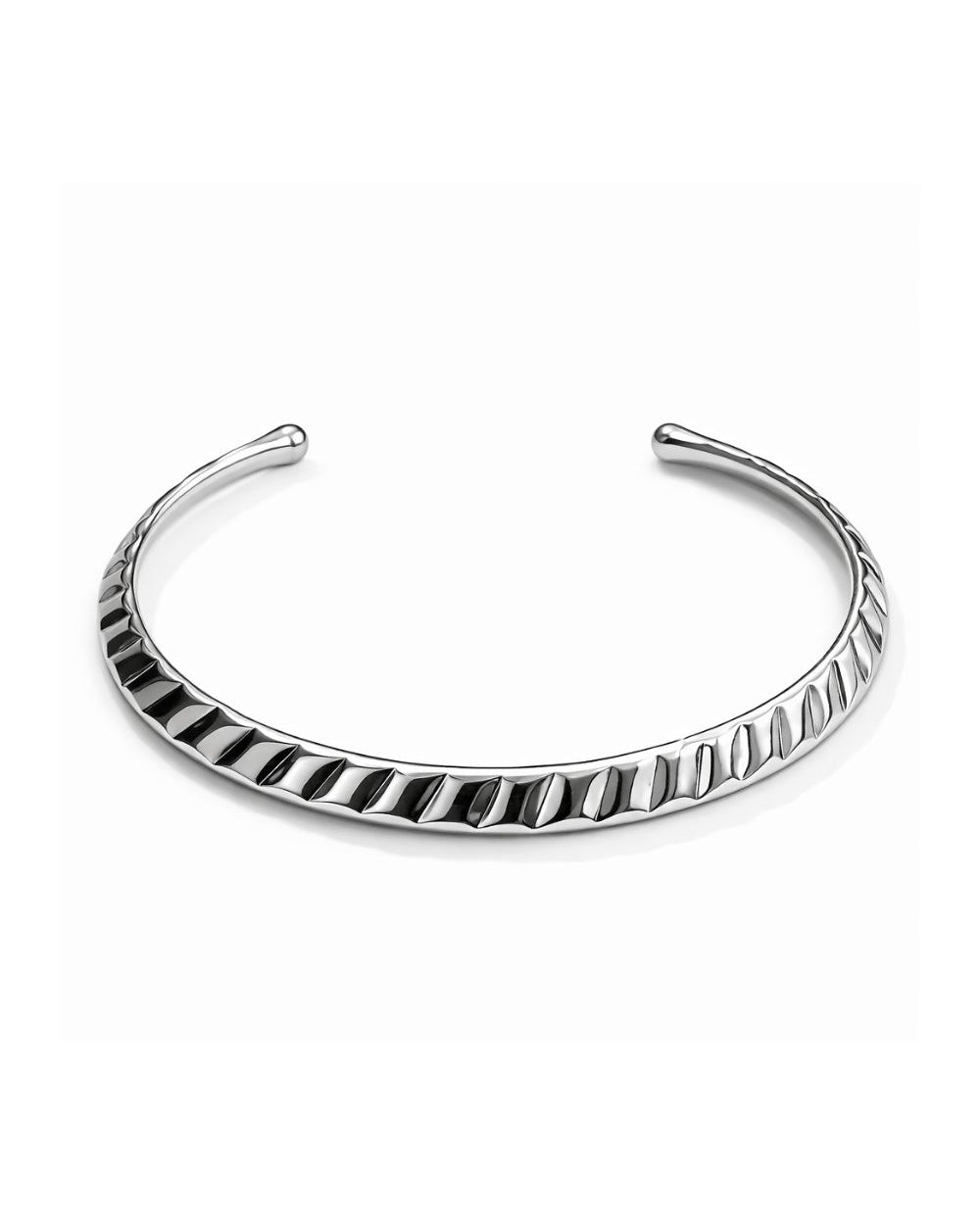 Choker Prateada Texturizada | Choker Rígida Prateada