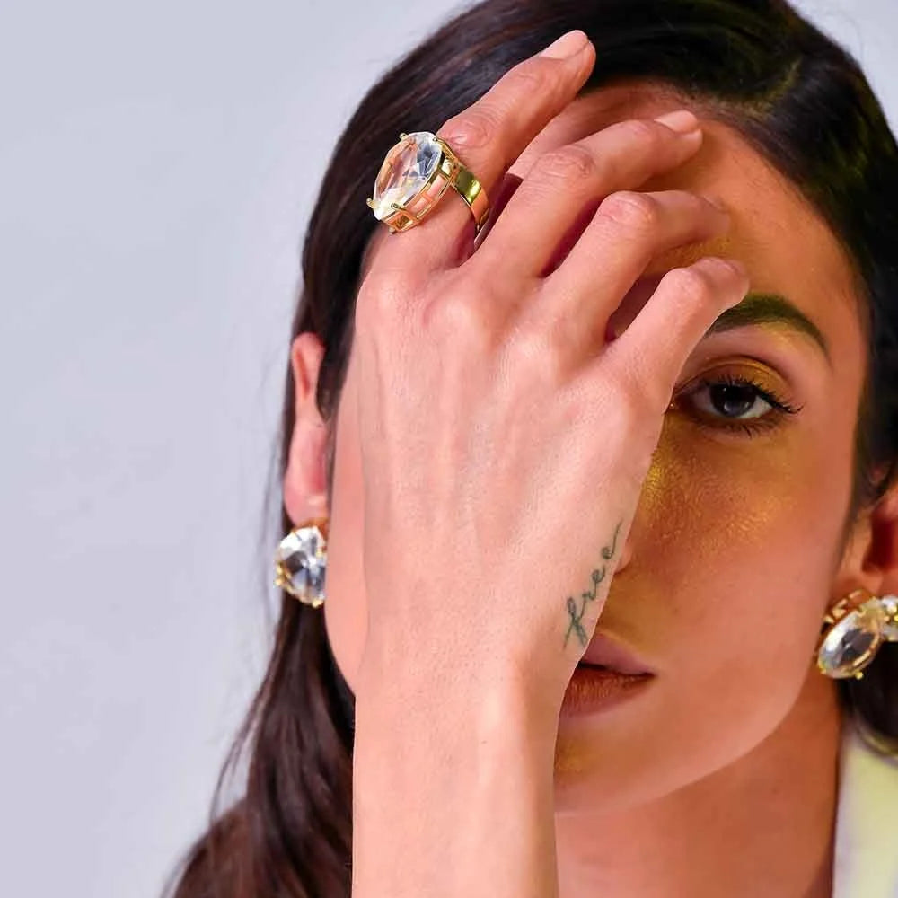 ANEL DOURADO COM GOTA ALMA