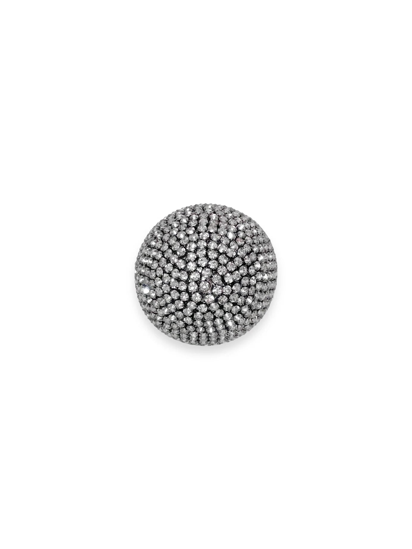 Broche Shine Prateado Cravejado em Strass