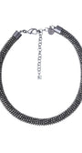 Colar Curto Grafite com Strass Hematite e Brilho Escuro Contínuo