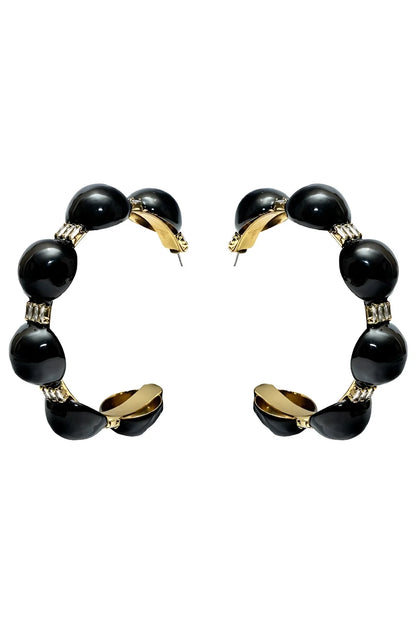 BRINCO ARGOLA ESMALTADO PRETO