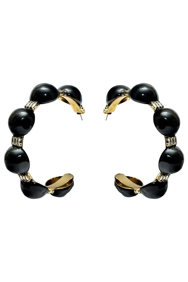 BRINCO ARGOLA ESMALTADO PRETO