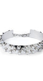 Choker Prateada com Strass e Pingentes Spike – Colar Curto Statement Shine