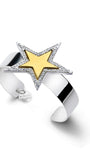 Bracelete com Estrela e Cristais em Mix de Banhos Dourado e Prateado