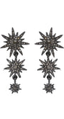 Brinco Longo Astral Grafite com Strass Black Diamond