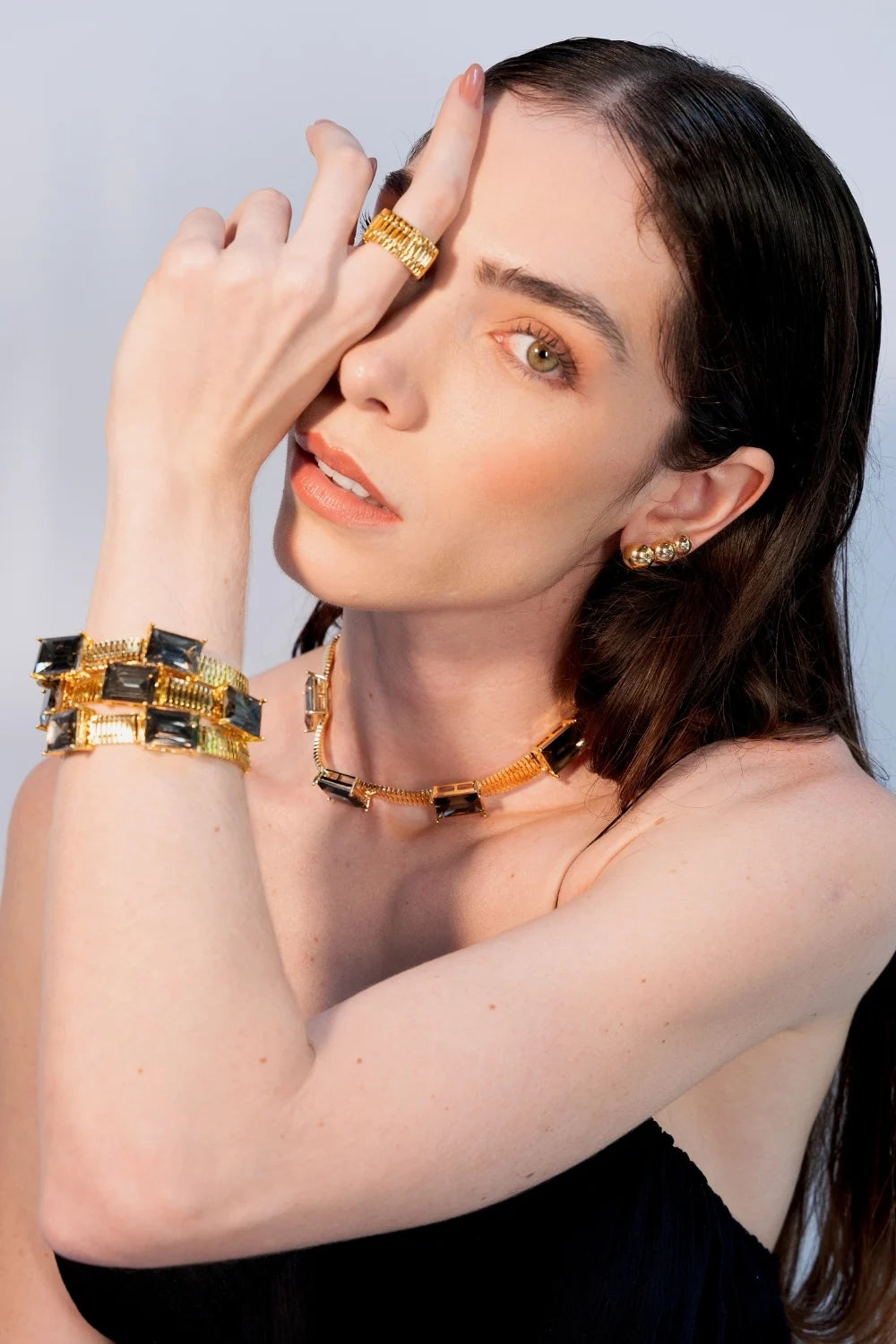 BRACELETE EXCLUSIVE BLACK DIAMOND DOURADO