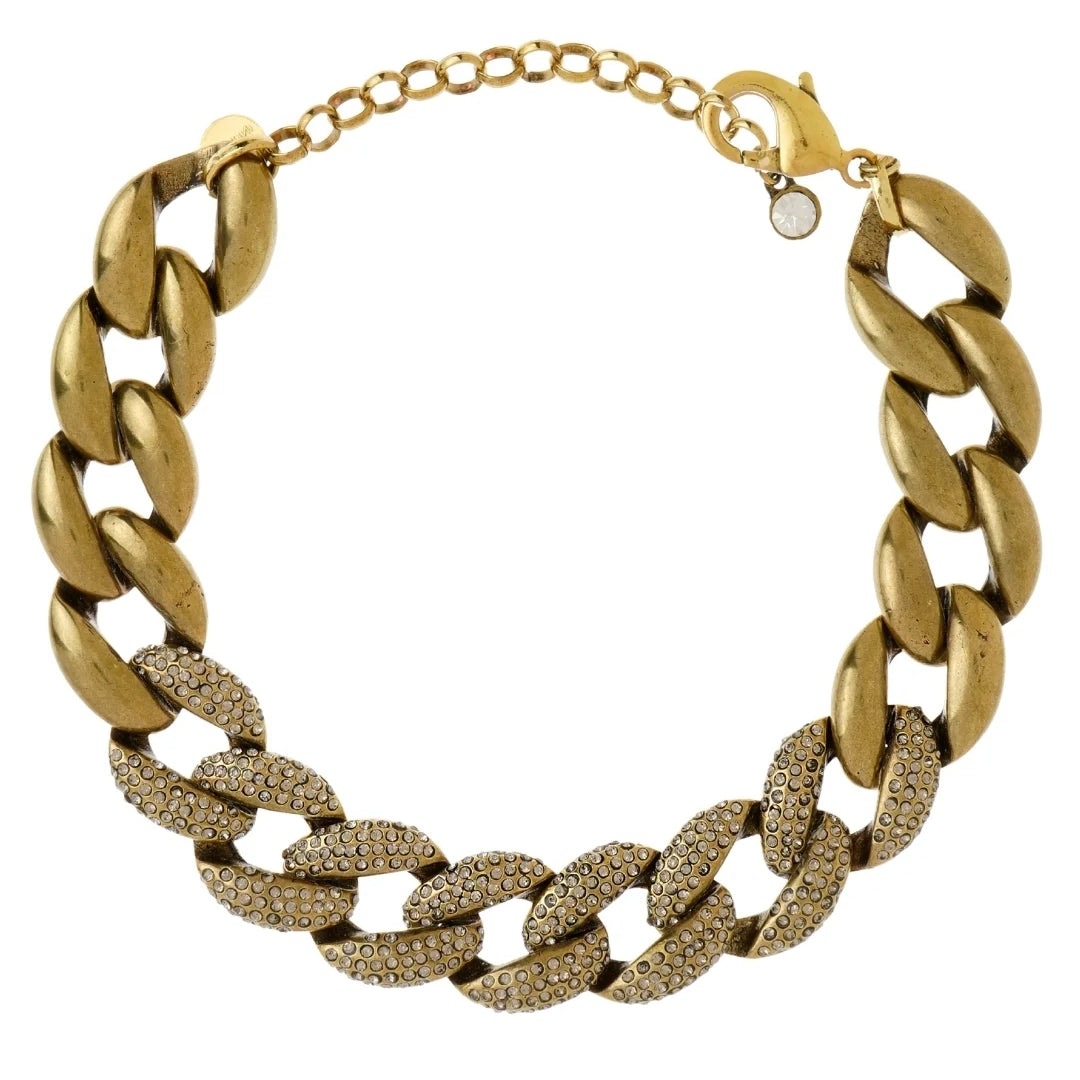 COLAR ELOS STRASS OLD GOLD