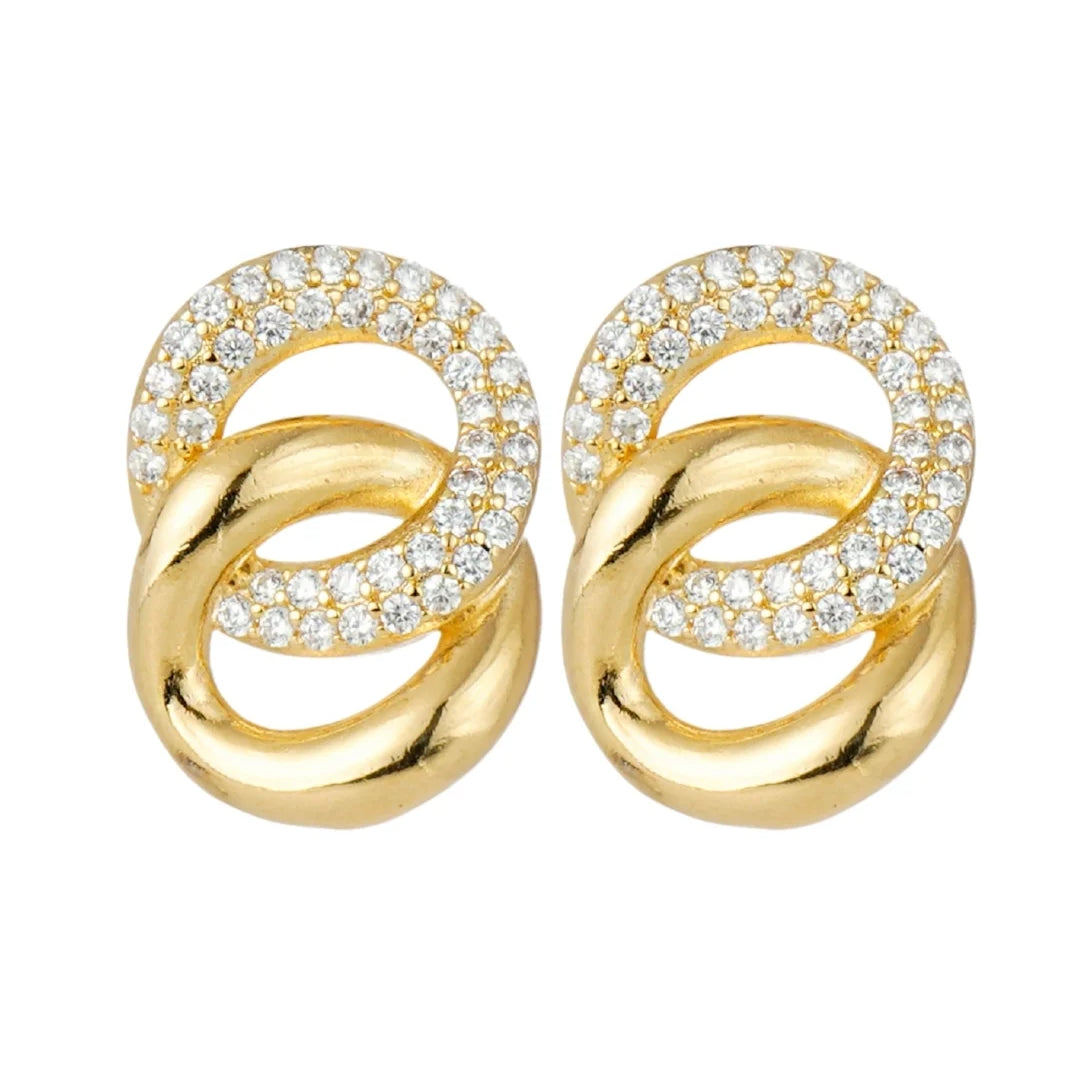 Brinco Elos Dourado com Volume Contínuo