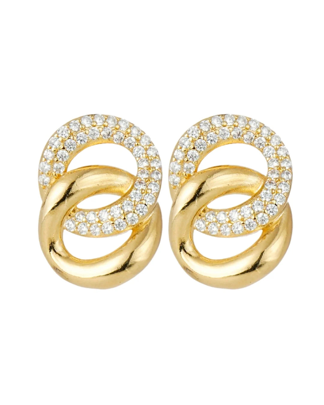 Brinco Elos Dourado com Volume Contínuo