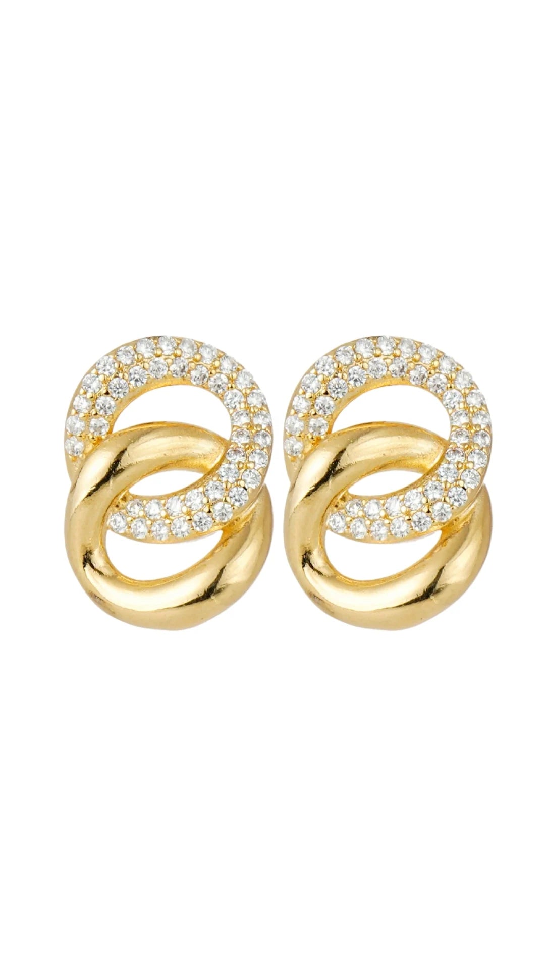 Brinco Elos Dourado com Volume Contínuo