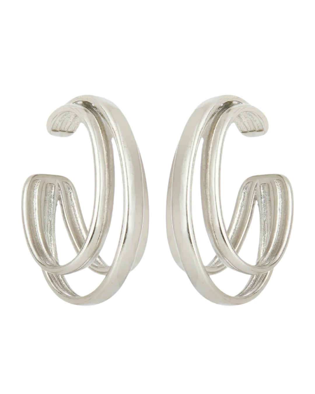 KIT DE EAR CUFF MÉDIO LUXO PRATEADO