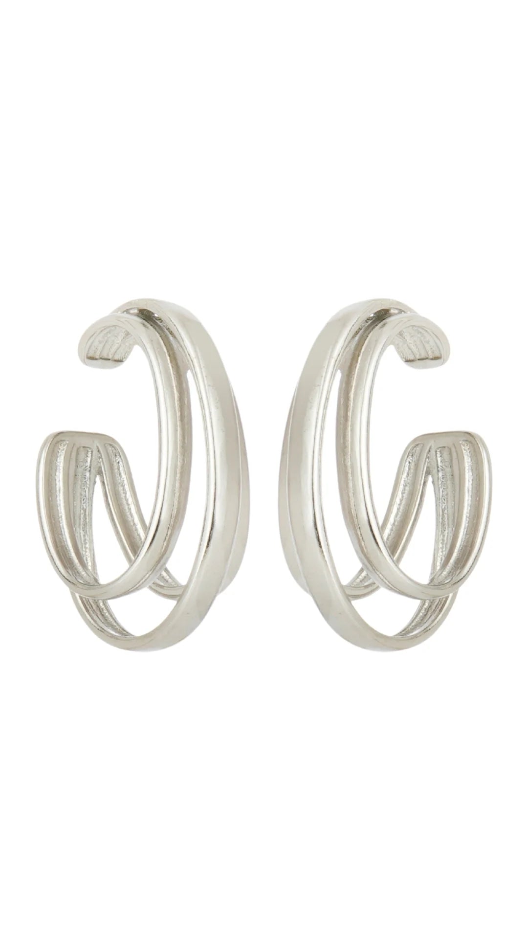 KIT DE EAR CUFF MÉDIO LUXO PRATEADO