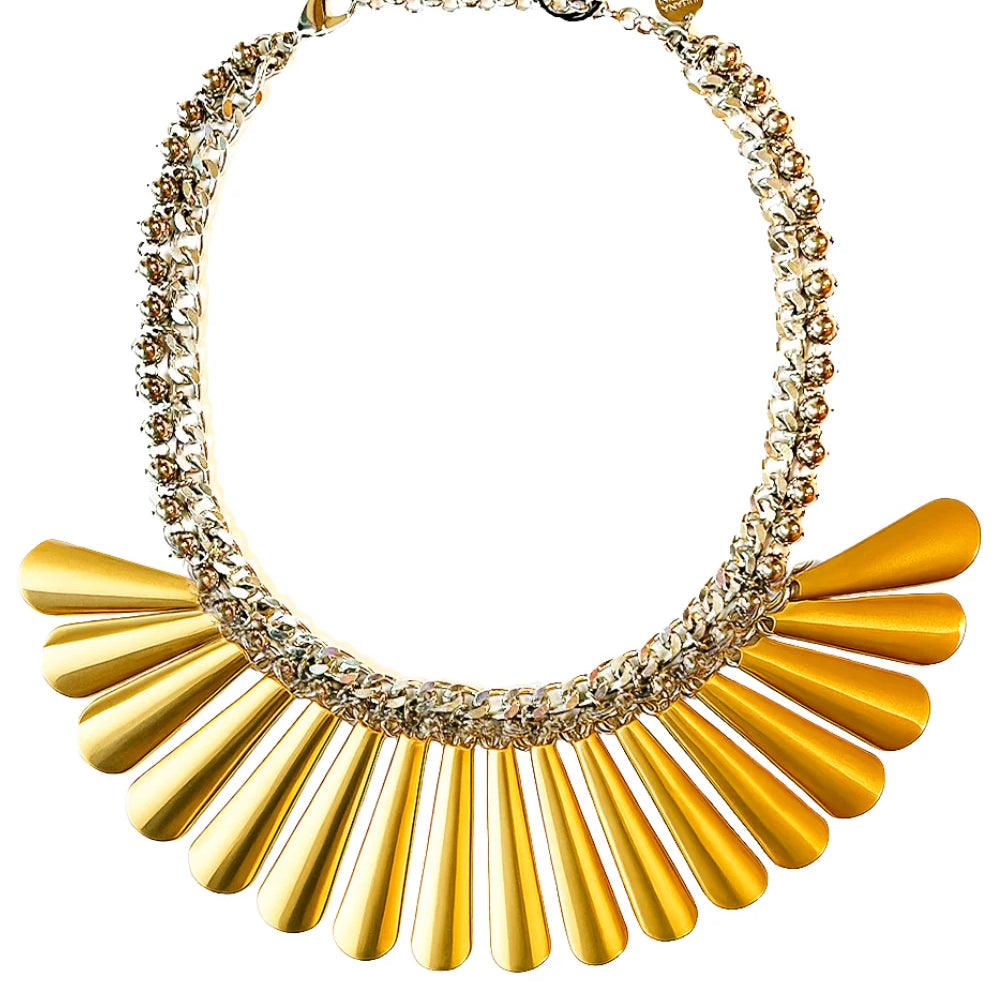 Maxi Colar Boho Mix de Banhos com Pingentes de Gota e Correntaria