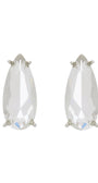 Brinco Pequeno Gota Cristal Prateado