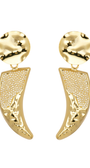 BRINCO DENTE PÉROLA BOHO DOURADO
