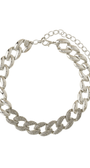Choker de Elos Prateado com Aplicação Cravejada em Strass Black Diamond