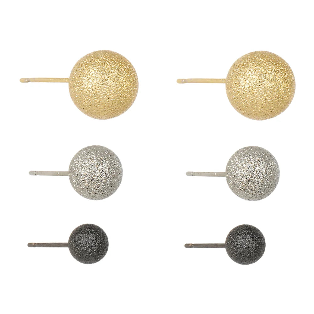 Kit de 3 Brincos Esferas Diamantadas Mix de Banhos