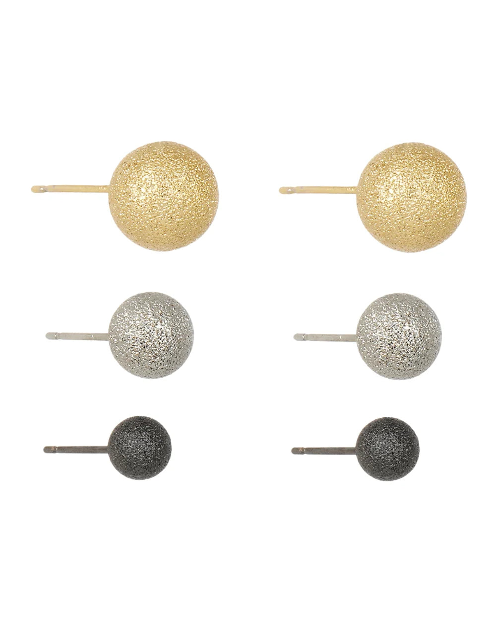 Kit de 3 Brincos Esferas Diamantadas Mix de Banhos