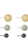 Kit de 3 Brincos Esferas Diamantadas Mix de Banhos