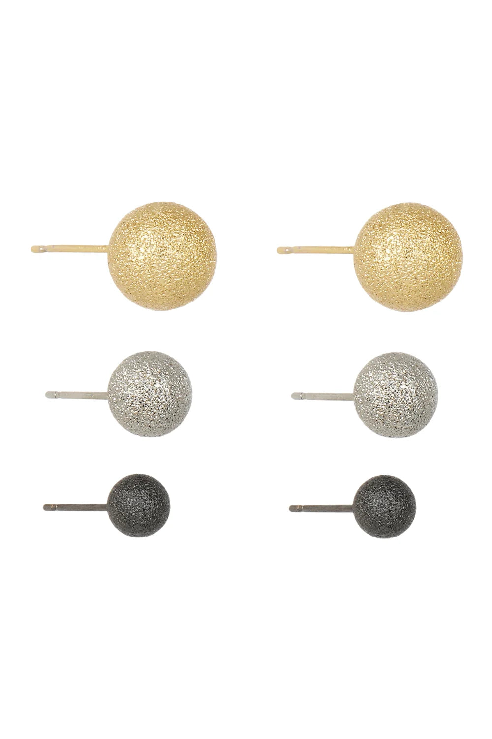 Kit de 3 Brincos Esferas Diamantadas Mix de Banhos