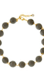 Colar Curto com Esferas Diamantadas e Mix de Banhos Dourado e Grafite